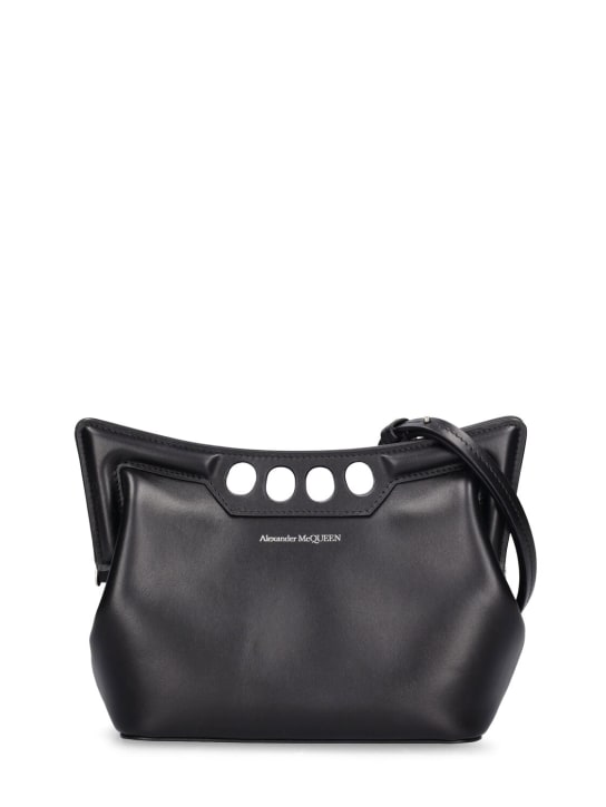 Alexander McQueen: The Mini Peak leather shoulder bag - Black - women_0 | Luisa Via Roma