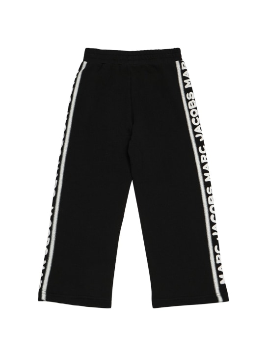 Marc Jacobs: Pantalones de felpa de algodón - Negro - kids-girls_0 | Luisa Via Roma