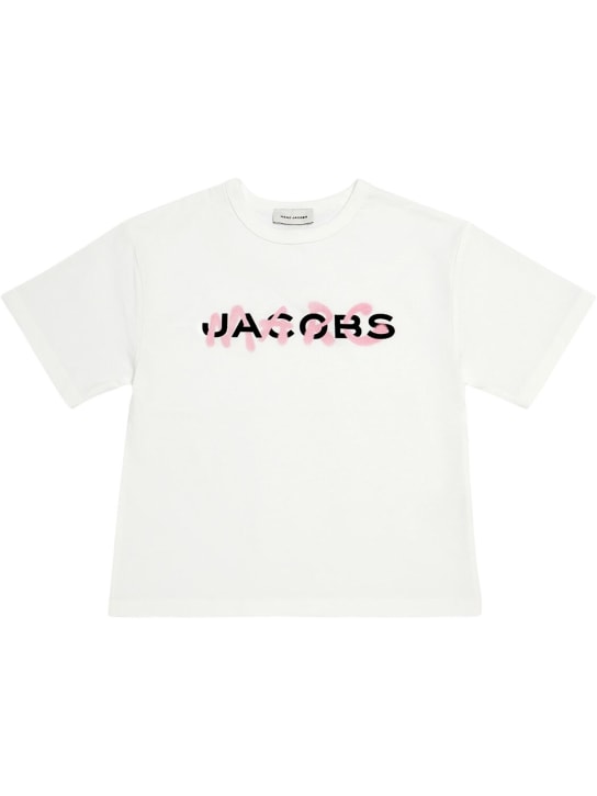 Marc Jacobs: T-shirt en jersey de coton - Blanc - kids-girls_0 | Luisa Via Roma