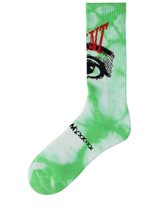 Saint Michael: Eyes tie dye socks - Green - men_1 | Luisa Via Roma