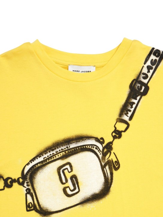 Marc Jacobs: 棉质平纹针织双面布T恤 - 黄色 - kids-girls_1 | Luisa Via Roma