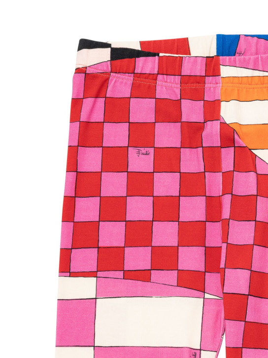 Pucci: Legging en jersey de coton imprimé - Multicolore - kids-girls_1 | Luisa Via Roma