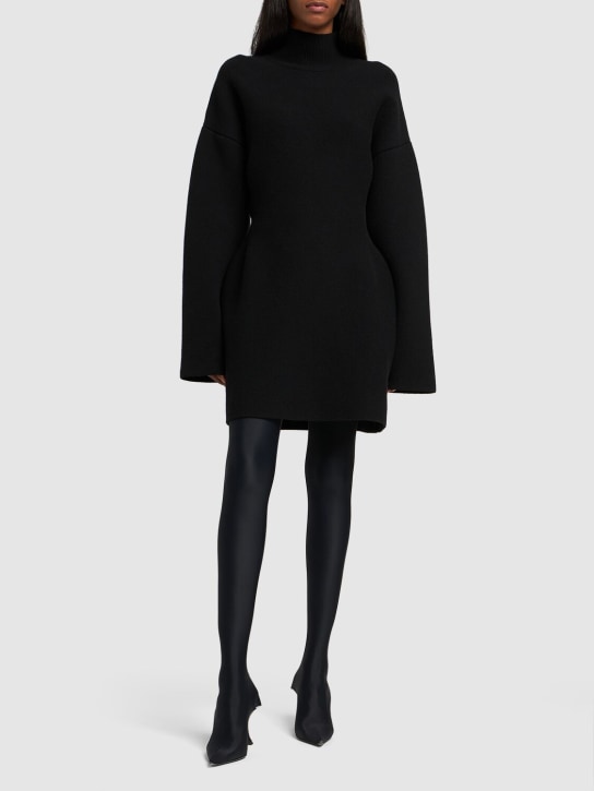 Balenciaga: Hourglass cashmere blend sweater - Siyah - women_1 | Luisa Via Roma