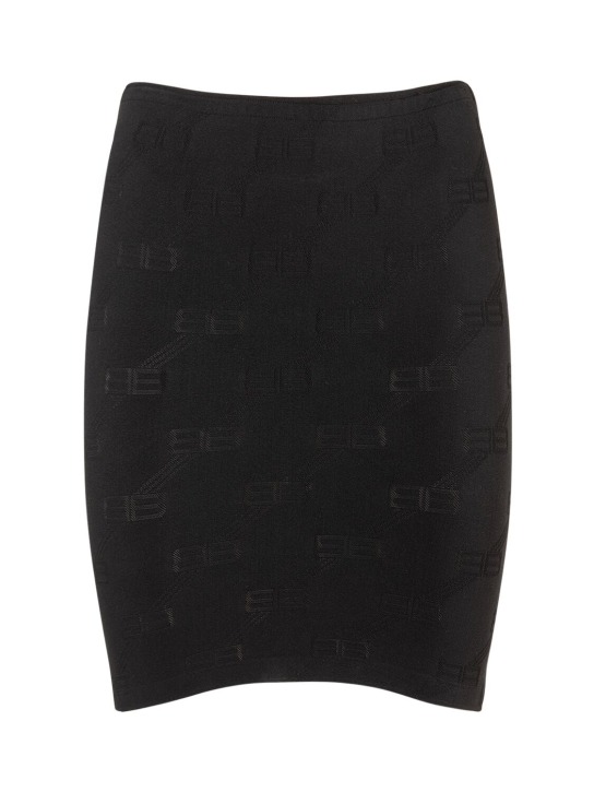Balenciaga: Nylon blend mini skirt - Black - women_0 | Luisa Via Roma