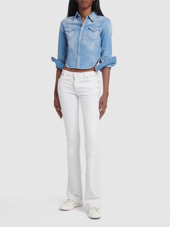 Dsquared2: Denim mid-rise flared jeans - White - women_1 | Luisa Via Roma