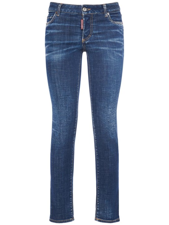 Dsquared2: Jennifer low rise denim skinny jeans - Blue - women_0 | Luisa Via Roma