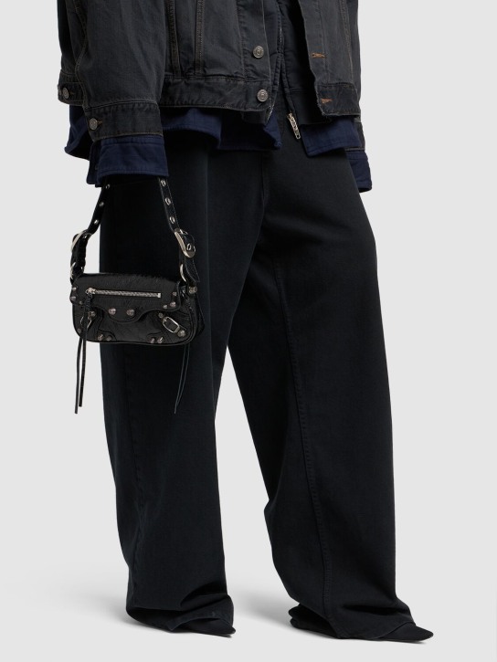 Balenciaga: XS Le Cagole Sling leather bag - Black - women_1 | Luisa Via Roma