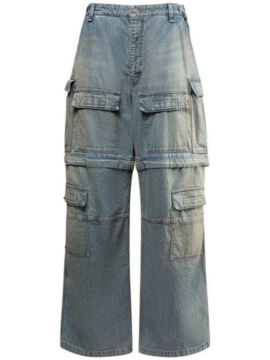Balenciaga: Jeans cargo de denim - Ring Blue Denim - men_0 | Luisa Via Roma
