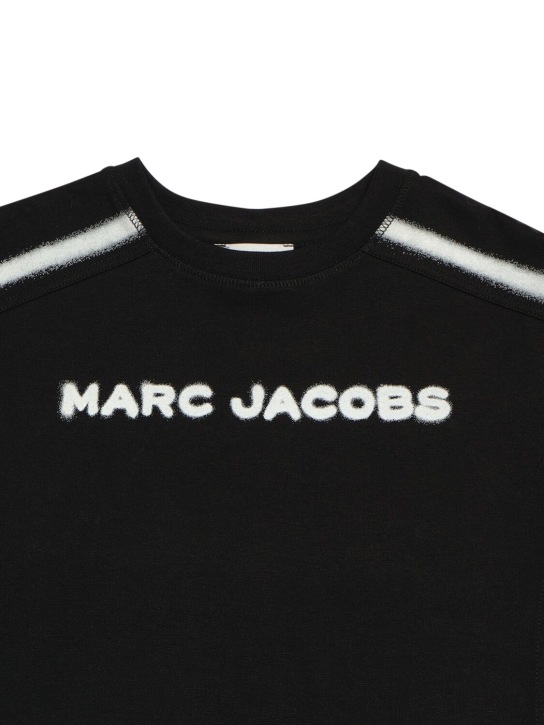 Marc Jacobs: 有机棉平纹针织T恤 - 黑色 - kids-boys_1 | Luisa Via Roma