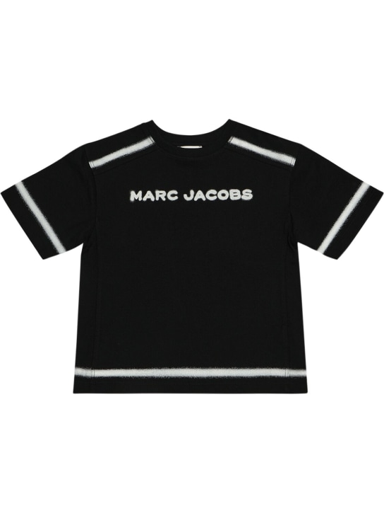Marc Jacobs: Camiseta de jersey de algodón orgánico - Negro - kids-girls_0 | Luisa Via Roma