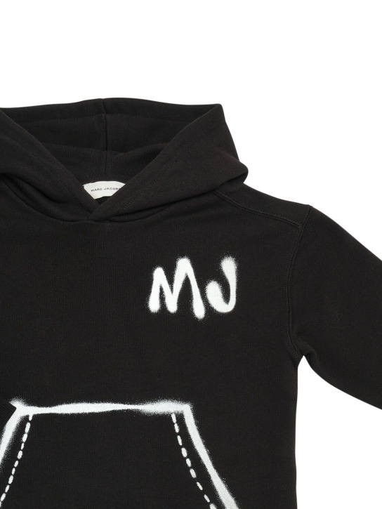 Marc Jacobs: Sweat-shirt en coton à capuche - Noir - kids-girls_1 | Luisa Via Roma