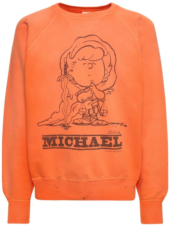 Saint Michael: Sweat-shirt à col ras-du-cou Saint - Orange - men_0 | Luisa Via Roma