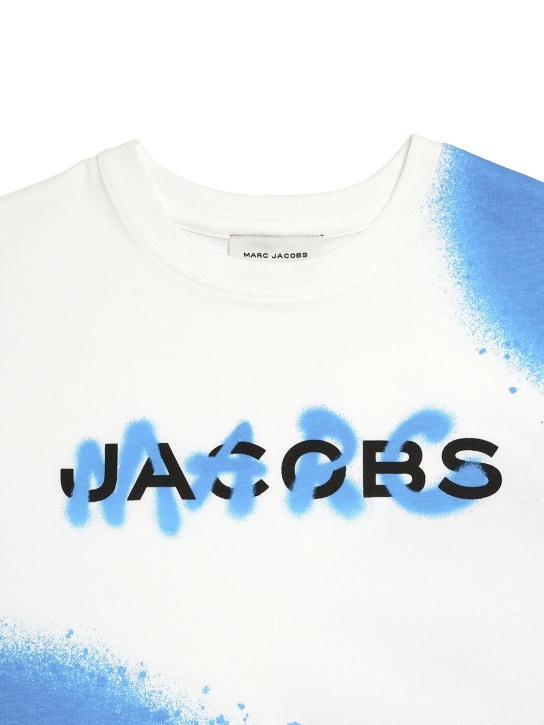 Marc Jacobs: 有机棉平纹针织T恤 - 白色 - kids-boys_1 | Luisa Via Roma
