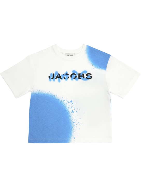 Marc Jacobs: 有机棉平纹针织T恤 - 白色 - kids-boys_0 | Luisa Via Roma