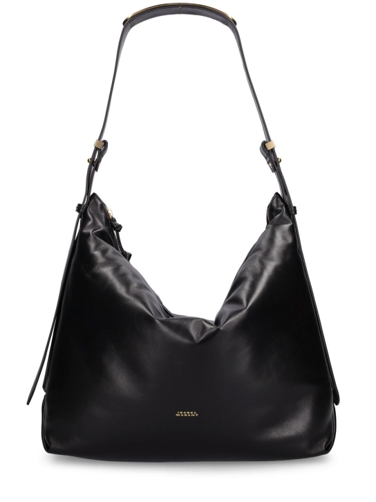 Isabel Marant: Grand sac porté épaule en cuir Leyden - Noir - women_0 | Luisa Via Roma