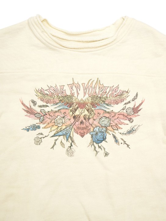 Zadig&Voltaire: Sweat-shirt en coton imprimé - Beige - kids-girls_1 | Luisa Via Roma