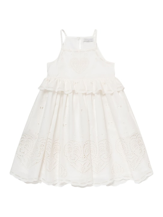 Stella Mccartney Kids: Woven cotton voile dress - Fil dişi rengi - kids-girls_0 | Luisa Via Roma