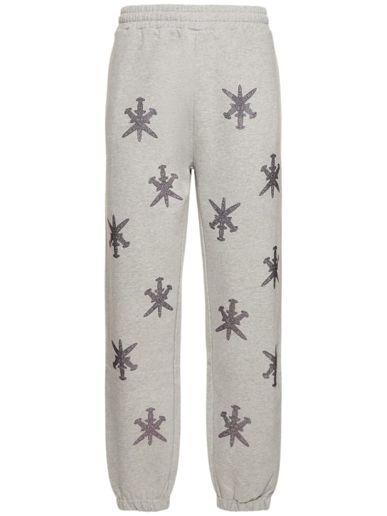 Unknown: Pantalones deportivos de algodón - Gris/Púrpura - men_0 | Luisa Via Roma