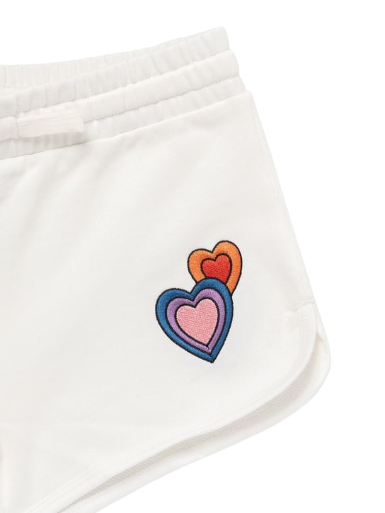 Stella Mccartney Kids: Cotton sweat shorts - Fil dişi rengi - kids-girls_1 | Luisa Via Roma