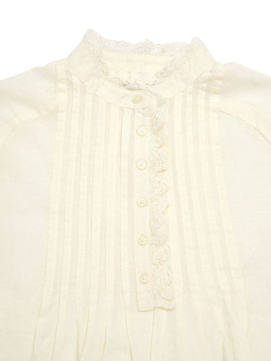 Zadig&Voltaire: Kurzarmhemd aus Baumwolle mit Spitze - Beige - kids-girls_1 | Luisa Via Roma