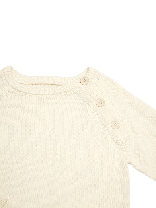 Zadig&Voltaire: Suéter de punto de algodón decorado - Off-White - kids-girls_1 | Luisa Via Roma