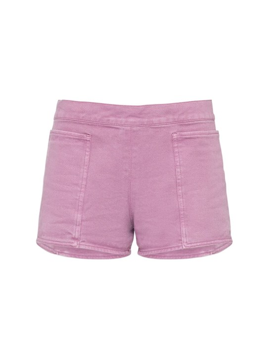 Max Mara: Alibi midrise cotton drill shorts - Pink - women_0 | Luisa Via Roma