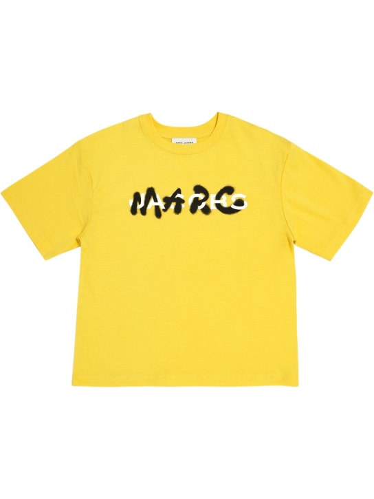 Marc Jacobs: 오가닉 코튼 저지 티셔츠 - 옐로우 - kids-boys_0 | Luisa Via Roma