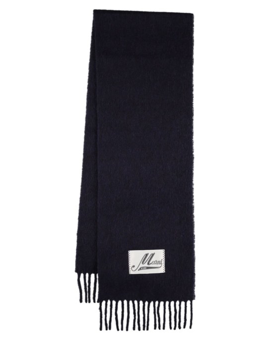 Marni: Logo label alpaca blend scarf - men_0 | Luisa Via Roma