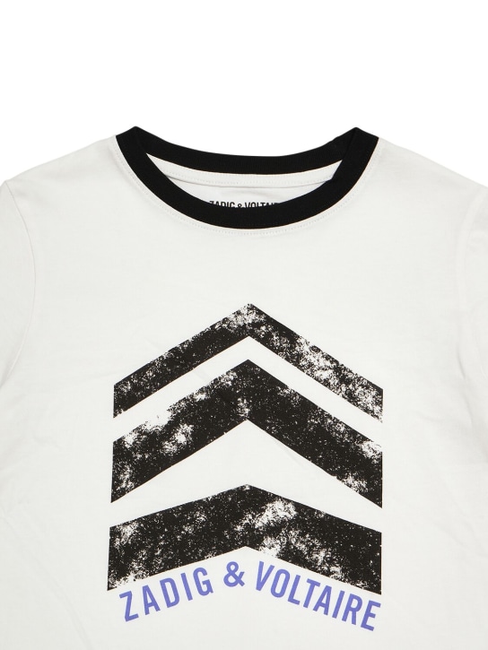 Zadig&Voltaire: Camiseta de algodón orgánico estampada - Blanco - kids-boys_1 | Luisa Via Roma