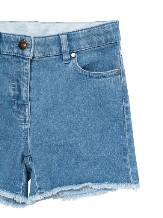 Stella Mccartney Kids: Cotton denim shorts - Açık Mavi - kids-girls_1 | Luisa Via Roma