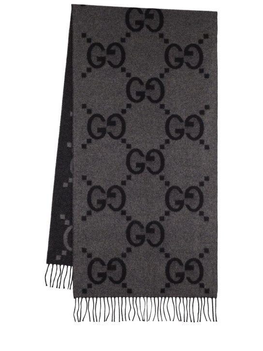Gucci: GG cashmere jacquard scarf - men_0 | Luisa Via Roma
