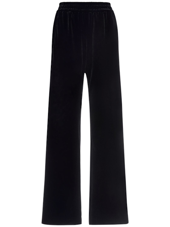 Dolce&Gabbana: Stretch velvet flared pants - women_0 | Luisa Via Roma