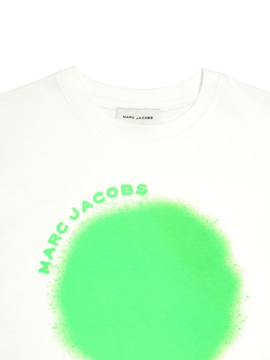 Marc Jacobs: Big Spray Spot オーガニックコットンTシャツ - ホワイト/グリーン - kids-boys_1 | Luisa Via Roma
