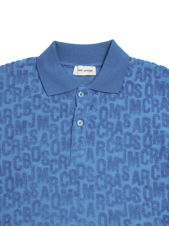 Marc Jacobs: Cotton blend terry polo shirt - Royal Blue - kids-boys_1 | Luisa Via Roma