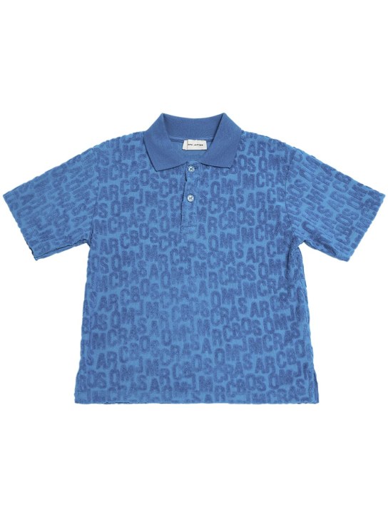 Marc Jacobs: Cotton blend terry polo shirt - Royal Blue - kids-boys_0 | Luisa Via Roma