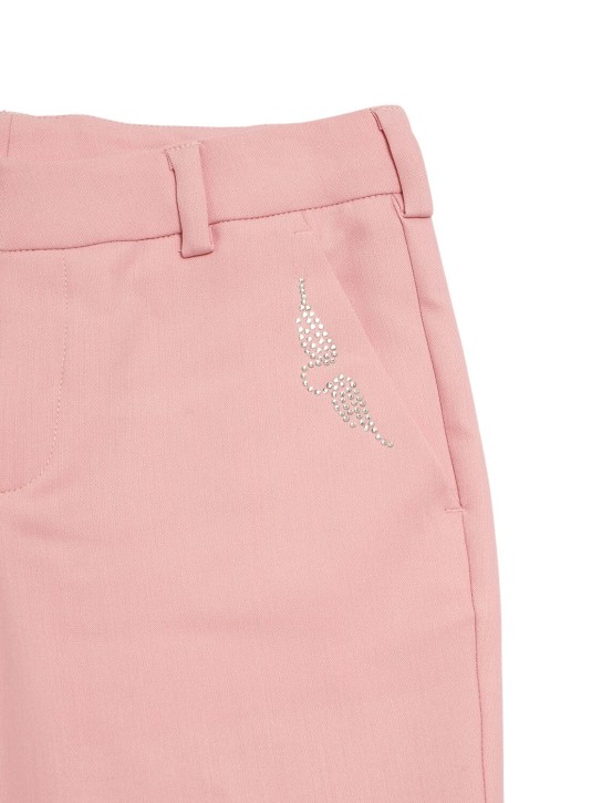 Zadig&Voltaire: Embellished logo twill pants - Pink - kids-girls_1 | Luisa Via Roma