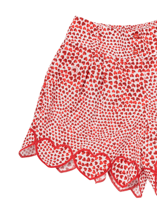 Stella Mccartney Kids: Cotton voile AOP shorts - Ivory/Red - kids-girls_1 | Luisa Via Roma
