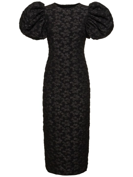 Rotate: 3D Jacquard midi dress - Black - women_0 | Luisa Via Roma