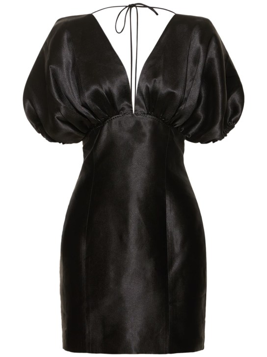 Rotate: Embellished puff sleeve mini dress - Siyah - women_0 | Luisa Via Roma