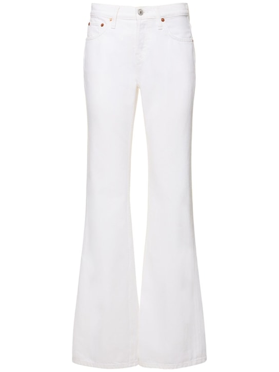 RE/DONE: Loose cotton blend flared jeans - White - women_0 | Luisa Via Roma