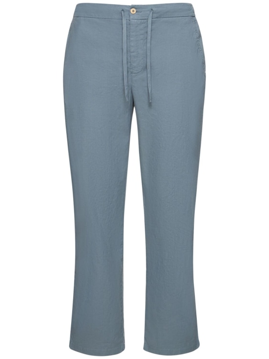FRESCOBOL CARIOCA: Mendes linen & cotton stretch pants - Blue - men_0 | Luisa Via Roma