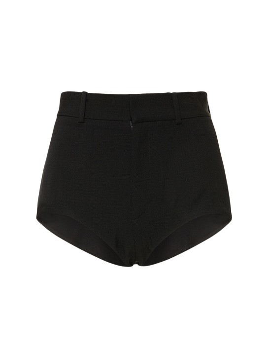 Petar Petrov: Silk blend high rise shorts - Black - women_0 | Luisa Via Roma