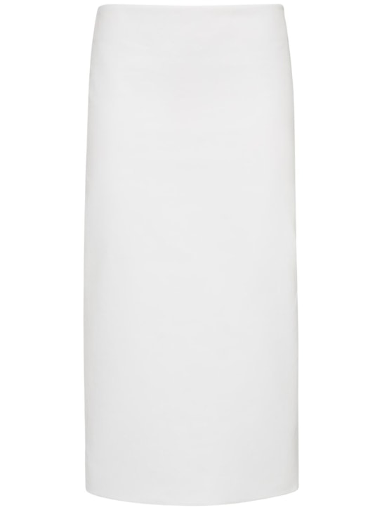 Sportmax: Accordo1234 washed cotton midi skirt - White - women_0 | Luisa Via Roma