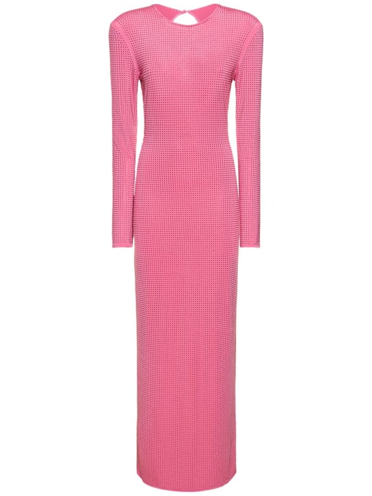 Rotate: Embellished stretch tech dress - Pink - women_0 | Luisa Via Roma