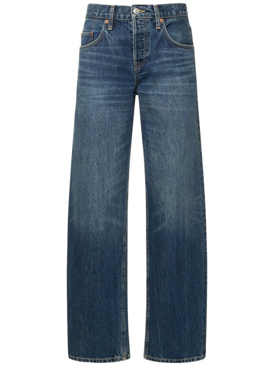 RE/DONE: Raw Denim-Jeans hohem Bund und weitem Bein - Blau - women_0 | Luisa Via Roma