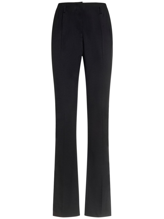Dolce&Gabbana: Pantalones rectos de cady stretch - Negro - women_0 | Luisa Via Roma