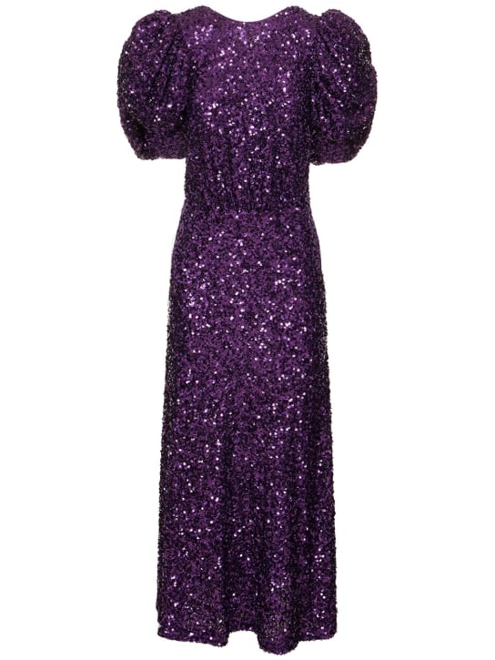 Rotate: Sequined puff sleeve dress - Purple Magic - women_0 | Luisa Via Roma