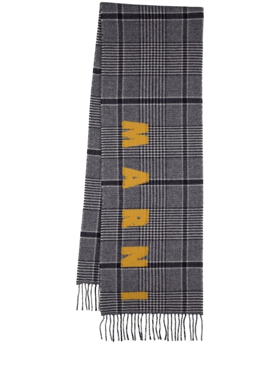 Marni: Prince of Wales logo wool scarf - Blumarine - women_0 | Luisa Via Roma
