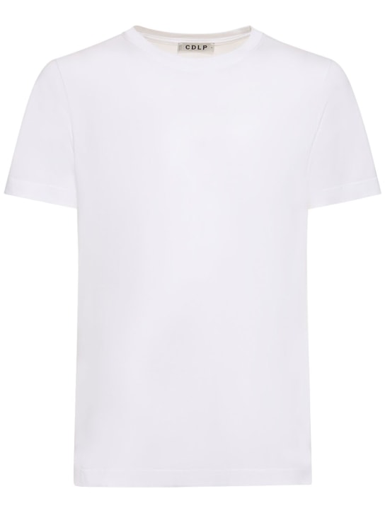 CDLP: T-shirt en lyocell et coton à poids moyen - Blanc - men_0 | Luisa Via Roma