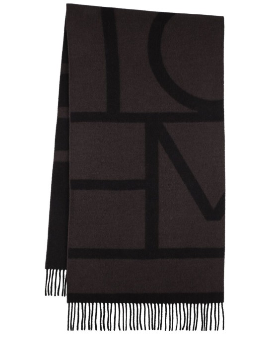 Toteme: Monogram jacquard wool scarf - women_0 | Luisa Via Roma